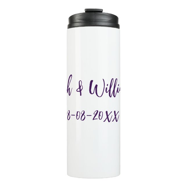 Bouteilles Isothermes couple de mariages. Nom date violet simple mo mini (Devant)