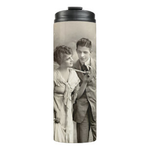 Bouteilles Isothermes Couple romantique vintage avec parasol