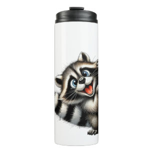 Bouteilles Isothermes Courbe de Noël adorable Raccoon - Gif de Noël mign