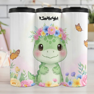 Bouteilles Isothermes Couronne de fleurs de bébé dinosaure mignon