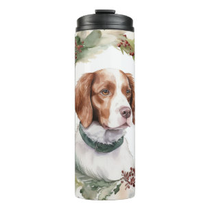 Bouteilles Isothermes Couronne de Noël Brittany Spaniel Chien de fête