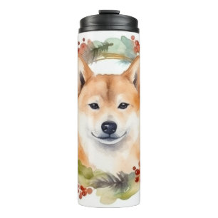 Bouteilles Isothermes Couronne de Noël Shiba Inu Chien festif