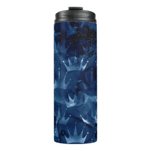 Bouteilles Isothermes Couronne de sirène pailletée bleu marine