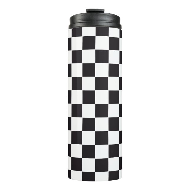 Bouteilles Isothermes Course de voiture / Motif d'échecs + votre backgr. (Devant)