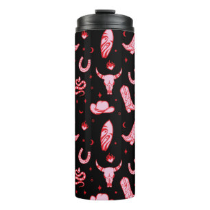 Bouteilles Isothermes Cowgirl côtière rose noir