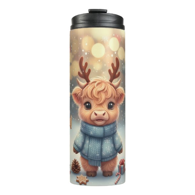 Bouteilles Isothermes Cozy Christmas Highland Cows Tumbler (Devant)