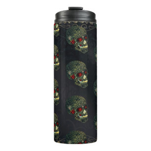 Bouteilles Isothermes Crâne à bijoux et Roses glam Gothique Filigree