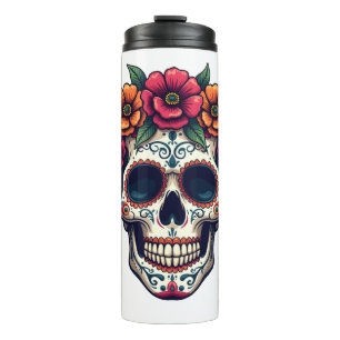 Bouteilles Isothermes Crâne en Sucre Jour des Morts � Dia de los Muertos