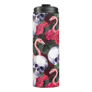 Bouteilles Isothermes Crâne floral, motif flamand sans soudure.