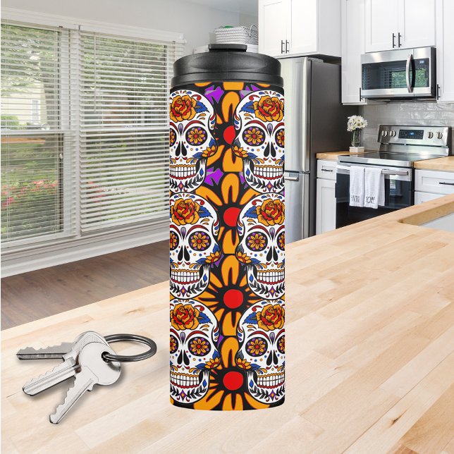 Bouteilles Isothermes Crânes de sucre Motif de vacances (Sugar Skulls Holidays Pattern Thermal Tumbler)