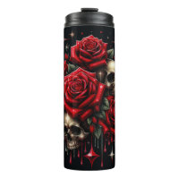 Crânes dorés et roses rouges scintillent de glamou