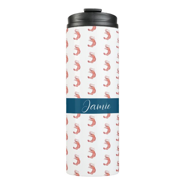 Bouteilles Isothermes Crawfish Shrimp Crustacé Aquarelle Nom (Devant)