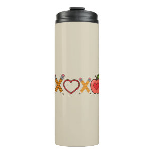 Bouteilles Isothermes Crayon et pomme XOXO pour la Saint-Valentin pour l