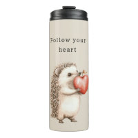 Cream Hedgehog Apple Heart