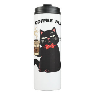 Bouteilles Isothermes Création de café avec chat drôle – “Encore du café