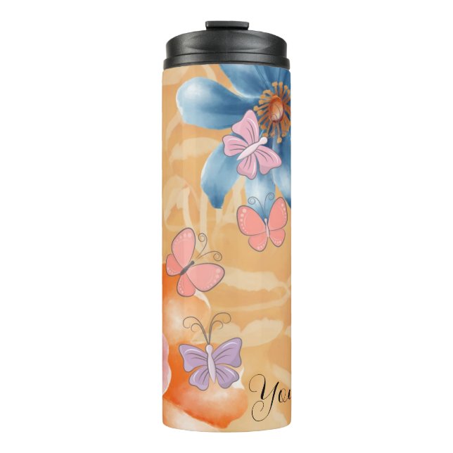 Bouteilles Isothermes Créez vos propres papillons et fleurs (Devant)