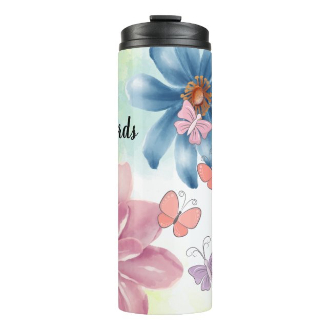 Bouteilles Isothermes Créez vos propres papillons et Fleurs sauvages (Devant)