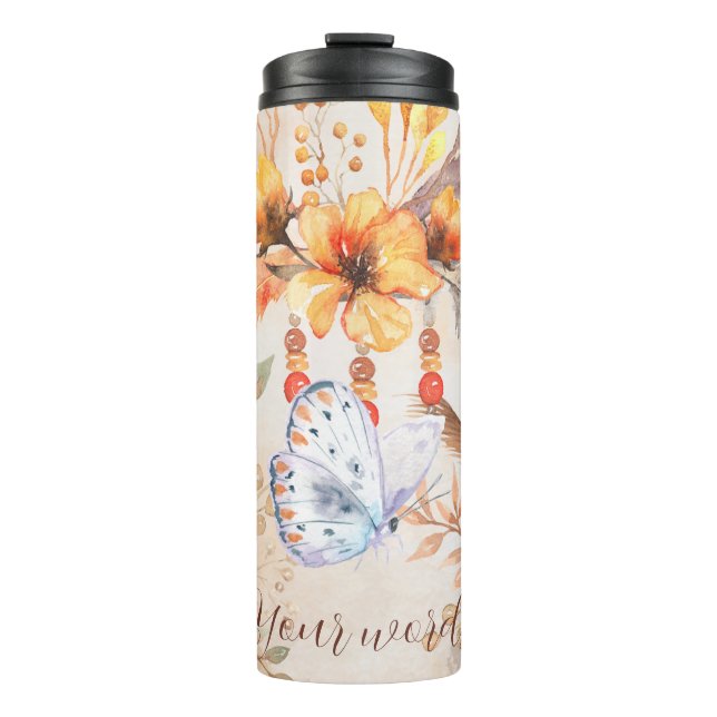 Bouteilles Isothermes Créez votre propre papillon & fleur (Devant)