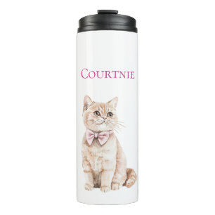 Bouteilles Isothermes Crème Chat Pink Bow