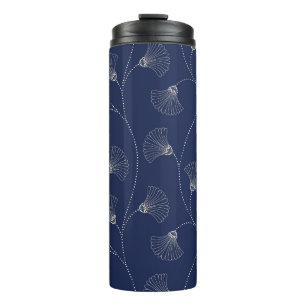 Bouteilles Isothermes Crème Florale Art Nouveau Indigo