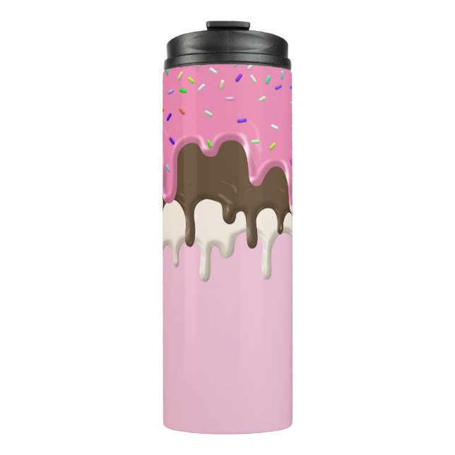 Bouteilles Isothermes Crème glacée rosée gelée gouttes gouttes (Devant)