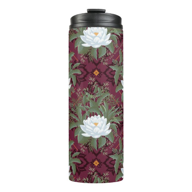 Bouteilles Isothermes Crimson Lotus Elegance Motif - Le Lotus Blanc (Devant)