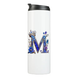 Bouteilles Isothermes Cristal de Saphir Royal Couronne Monogramme M