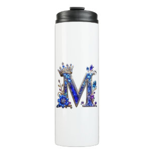 Bouteilles Isothermes Cristal de Saphir Royal Couronne Monogramme M