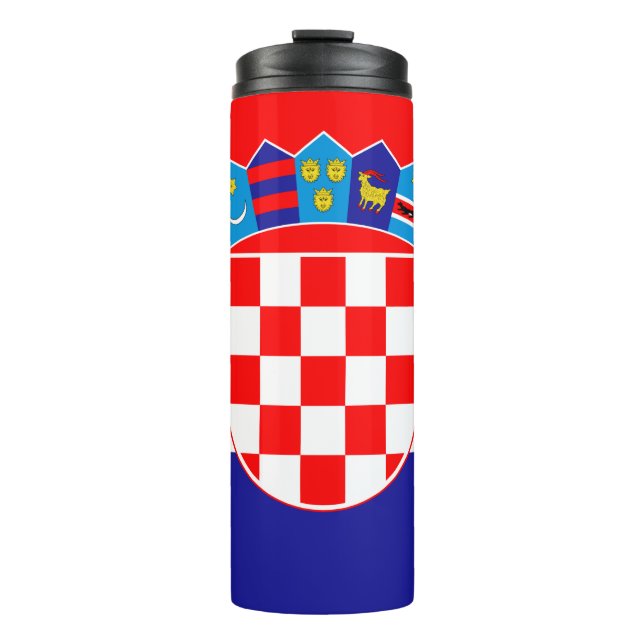 Bouteilles Isothermes Croatie Travel Mug, drapeau patriotique croate (Devant)