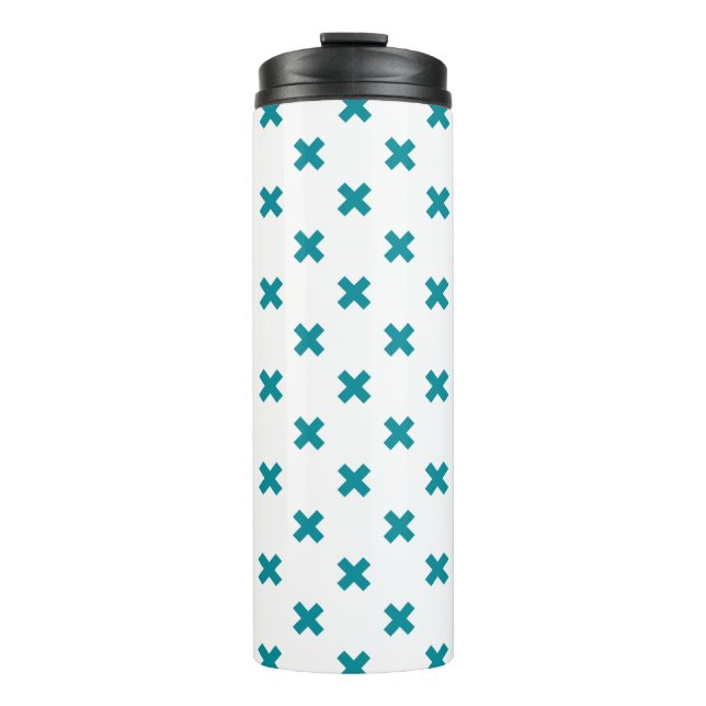 Bouteilles Isothermes Crochets turquoises sur blanc (Devant)