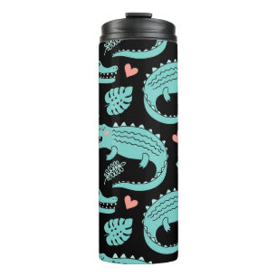Bouteilles Isothermes Crocodiles de caricatures, motif mignon sans soudu