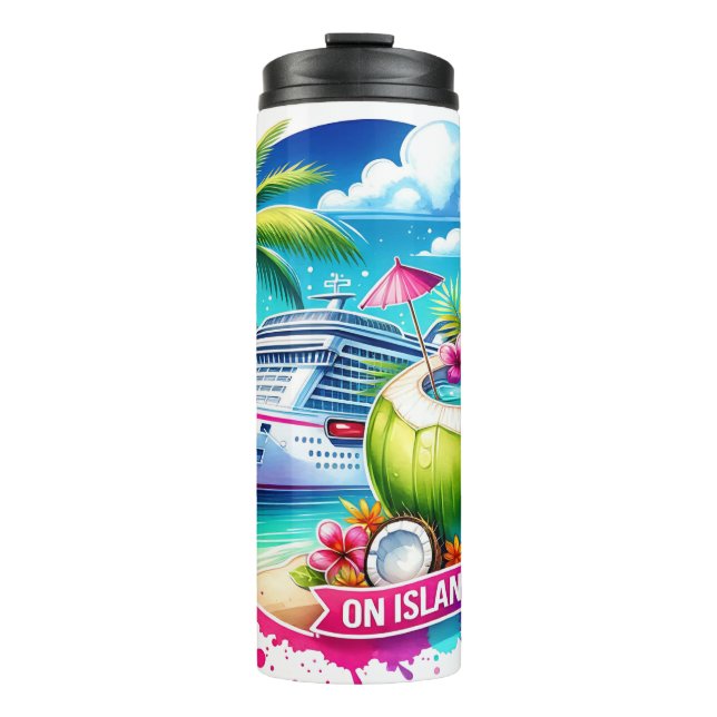 Bouteilles Isothermes Croisière Tropicale Sur L'Île (Devant)
