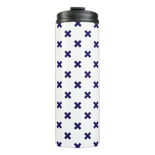 Bouteilles Isothermes Croix bleu marine sur blanc