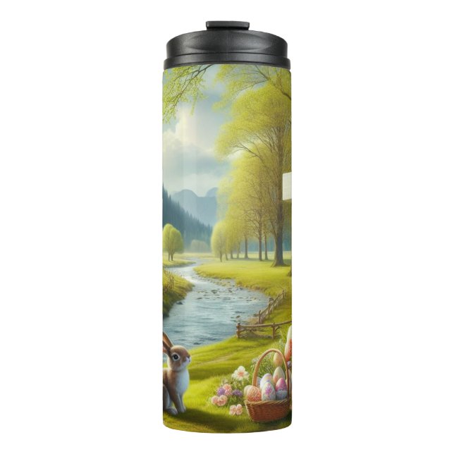 Bouteilles Isothermes Croix de Pâques avec lapin et oeufs (Devant)