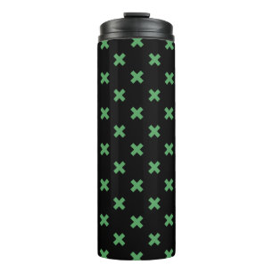Bouteilles Isothermes Croix verte coutures sur noir