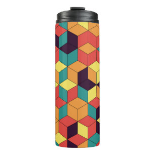 Bouteilles Isothermes Cubes géométriques, couleur, sans soudure, motif v