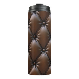 Bouteilles Isothermes Cuir au chocolat : Texture luxueuse d'Upholstery