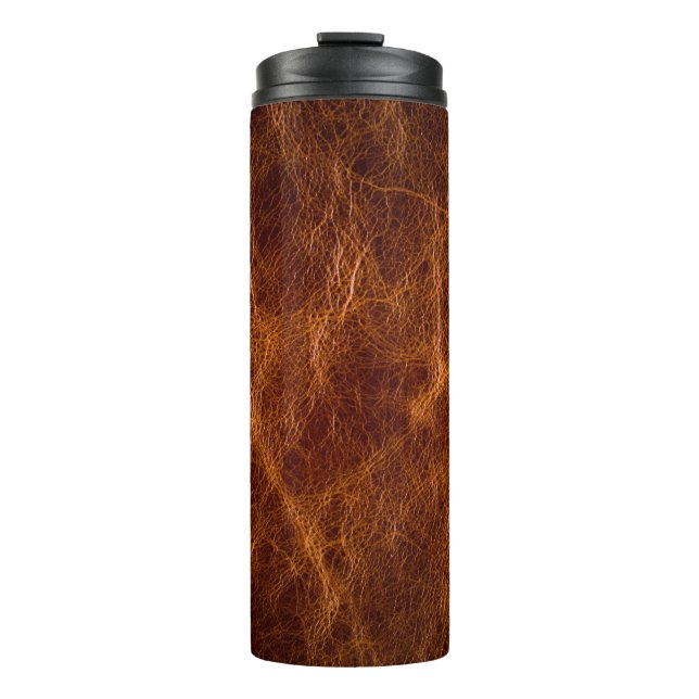 Bouteilles Isothermes cuir Brown textureleather, texture, arrière - plan (Devant)