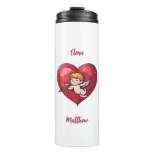 Bouteilles Isothermes Cupidon sur le coeur rouge