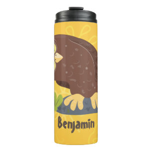 Bouteilles Isothermes Curieux et drôle dessin animé de chouette brune