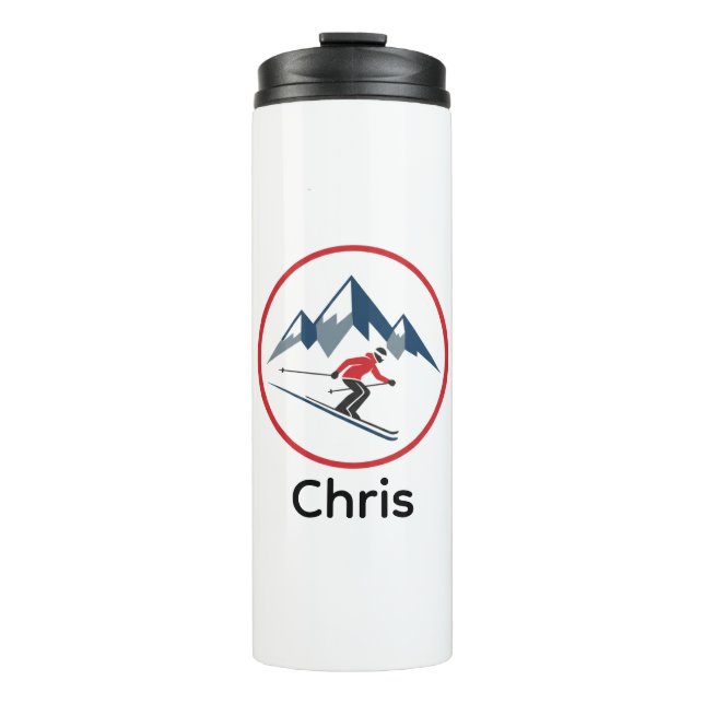 Bouteilles Isothermes Custom Thermal Tumbler – Downhill Skier Logo Desig (Devant)