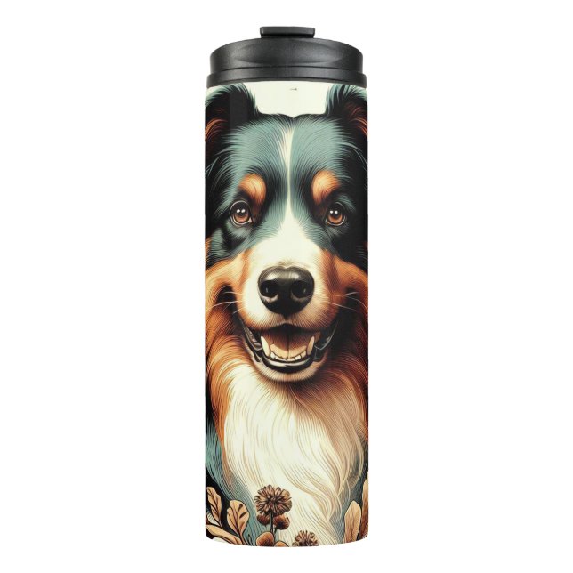 Bouteilles Isothermes Cute Australian Shepherd Peinture (Devant)