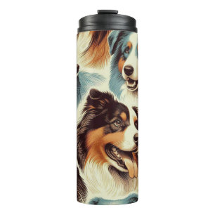 Bouteilles Isothermes Cute berger australien sans couture