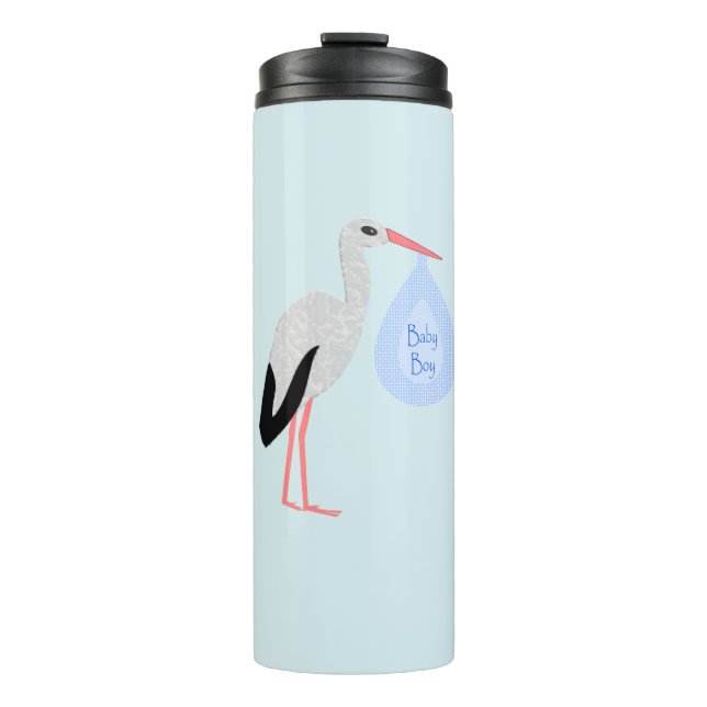 Bouteilles Isothermes Cute Blue Baby Boy Stork (Devant)