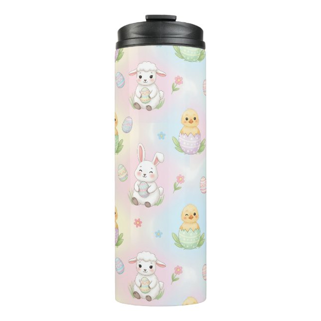 Bouteilles Isothermes Cute Bunny Chick & Lamb Easter Pattern Kids  (Devant)