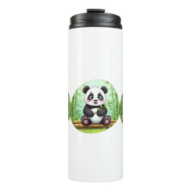 Bouteilles Isothermes Cute Cartoon Panda on Bamboo Patch (Devant)
