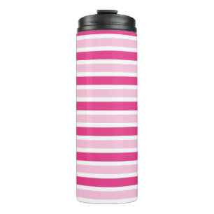 Bouteilles Isothermes Cute Chic Preppy Girls rose et blanc rayures