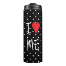 Cute Classy Noir Blanc Polka Dot Rouge Coeur Amour