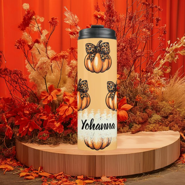 Bouteilles Isothermes Cute Coquette Automne Halloween Leopart Citrouille (Cute Coquette Autumn Halloween Leopart Pumpkin Thermal Tumbler)