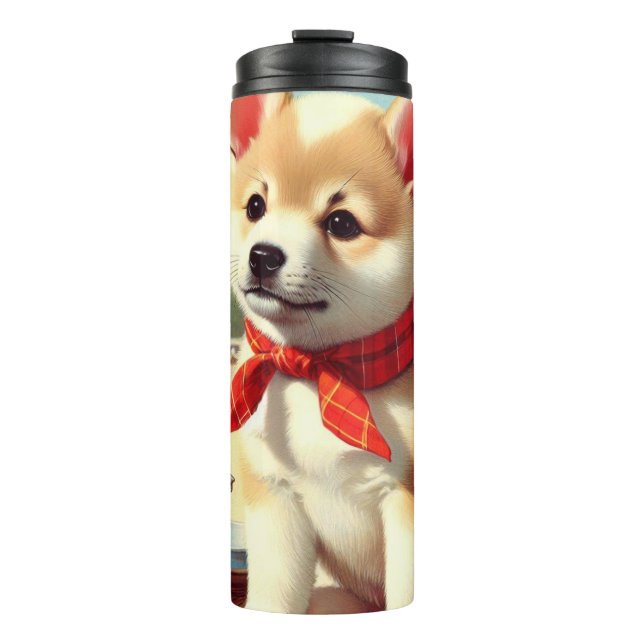 Bouteilles Isothermes Cute coréen Jindo Dog Peinture (Devant)